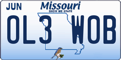 MO license plate OL3W0B