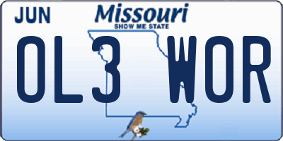 MO license plate OL3W0R