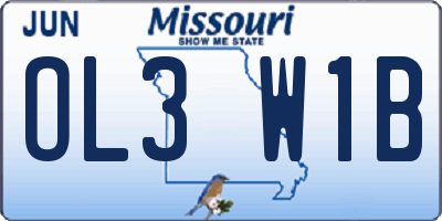 MO license plate OL3W1B