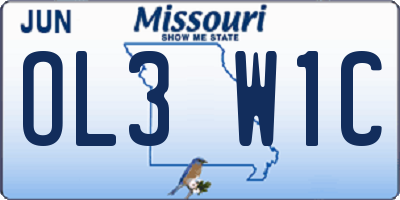 MO license plate OL3W1C