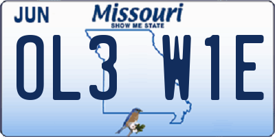 MO license plate OL3W1E