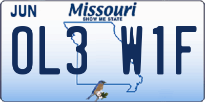 MO license plate OL3W1F