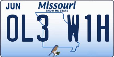 MO license plate OL3W1H