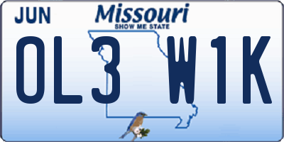MO license plate OL3W1K