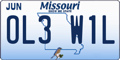MO license plate OL3W1L