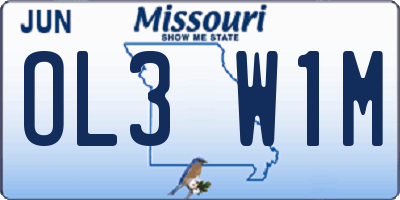 MO license plate OL3W1M