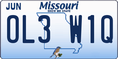MO license plate OL3W1Q