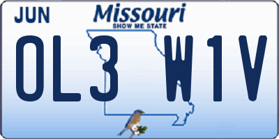MO license plate OL3W1V