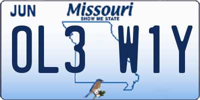 MO license plate OL3W1Y