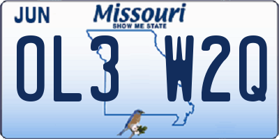 MO license plate OL3W2Q