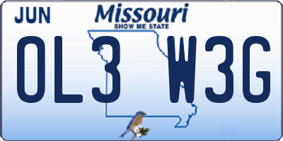 MO license plate OL3W3G