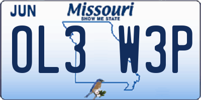 MO license plate OL3W3P