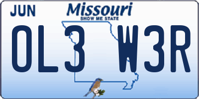 MO license plate OL3W3R