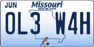 MO license plate OL3W4H