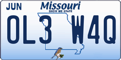 MO license plate OL3W4Q