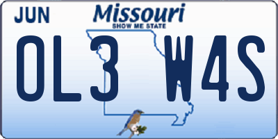 MO license plate OL3W4S