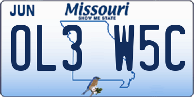 MO license plate OL3W5C