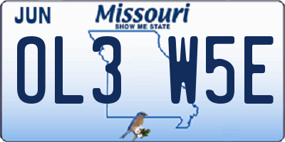 MO license plate OL3W5E