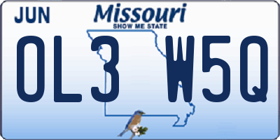 MO license plate OL3W5Q