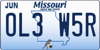 MO license plate OL3W5R
