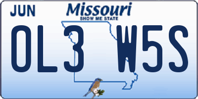 MO license plate OL3W5S