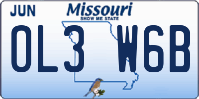 MO license plate OL3W6B