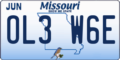 MO license plate OL3W6E