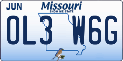 MO license plate OL3W6G