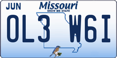 MO license plate OL3W6I