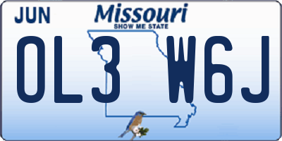 MO license plate OL3W6J