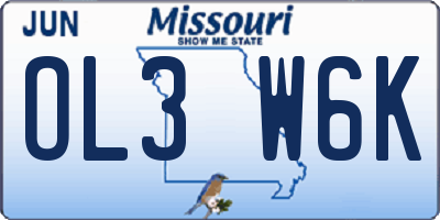 MO license plate OL3W6K