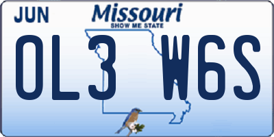 MO license plate OL3W6S