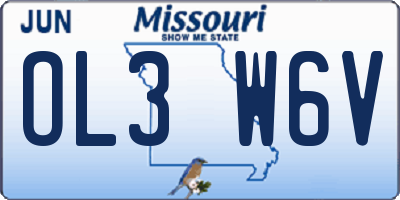 MO license plate OL3W6V