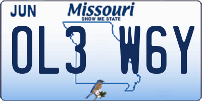 MO license plate OL3W6Y