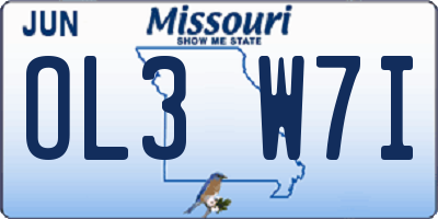 MO license plate OL3W7I