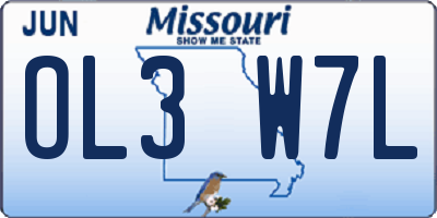 MO license plate OL3W7L