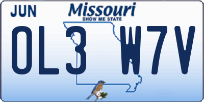 MO license plate OL3W7V