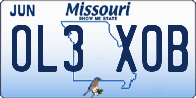 MO license plate OL3X0B