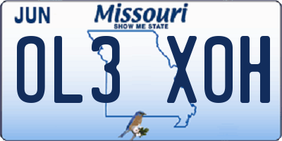 MO license plate OL3X0H