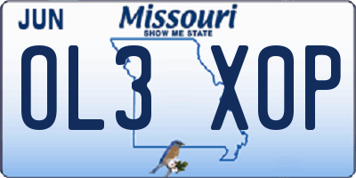 MO license plate OL3X0P