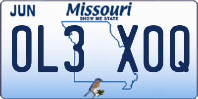 MO license plate OL3X0Q