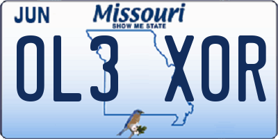 MO license plate OL3X0R