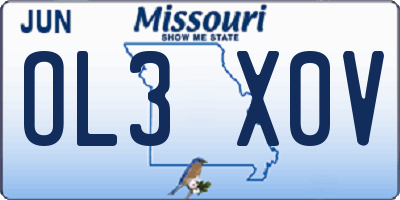 MO license plate OL3X0V