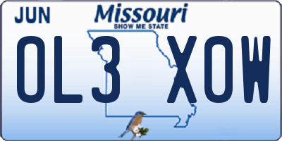 MO license plate OL3X0W
