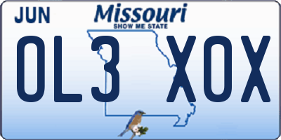 MO license plate OL3X0X