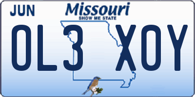 MO license plate OL3X0Y