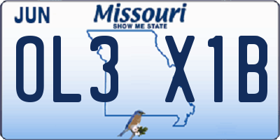 MO license plate OL3X1B