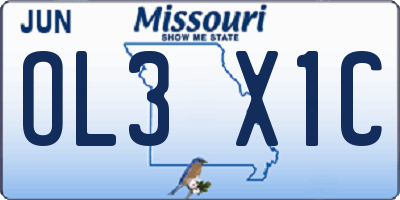 MO license plate OL3X1C