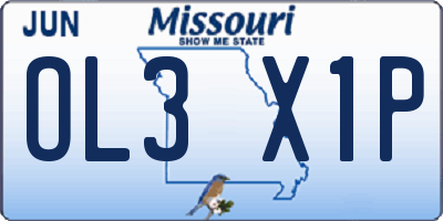 MO license plate OL3X1P