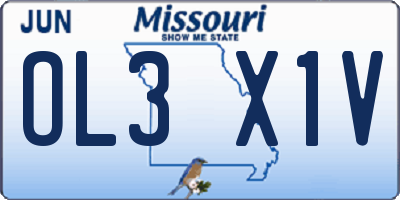 MO license plate OL3X1V